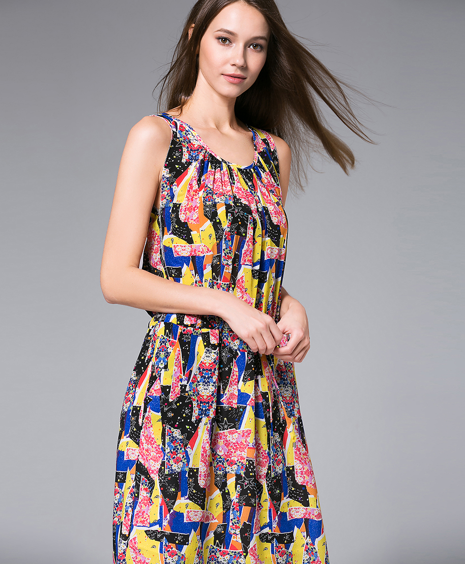 Dress - Printed silk crepe  dress